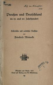 Cover of: Preussen und Deutschland im 19. und 20. Jahrhundert by Friedrich Meinecke