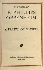 Cover of: A prince of sinners by Edward Phillips Oppenheim