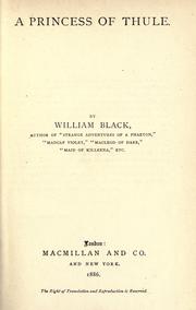 Cover of: A princess of Thule by William Black