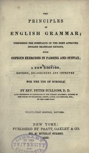 Cover of: Principles of English grammar. by Peter Bullions, Peter Bullions