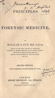 Principles of forensic medicine by William Augustus Guy