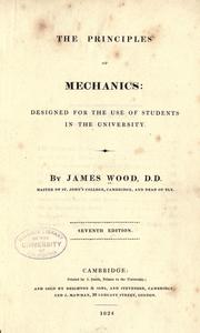 Cover of: principles of mechanics: designed for the use of students in the university