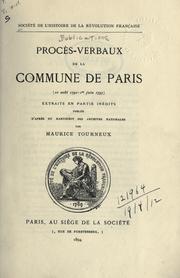 Cover of: Procès-verbaux de la Commune de Paris, 10 août 1792-1er juin 1793 by Maurice Tourneux