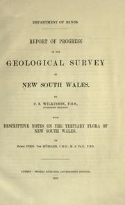 Cover of: Report of progress of the geological survey of New South Wales.