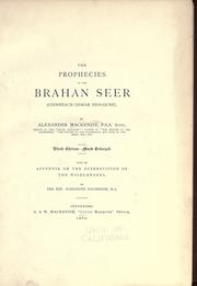 The prophecies of the Brahan seer by Alexander Mackenzie