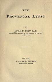 Cover of: Provencal lyric