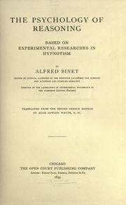 Cover of: The Psychology of Reasoning by Alfred Binet