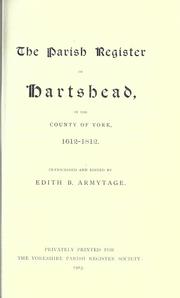 Cover of: Hartshead 1612-1812 | Yorkshire Parish Register Society