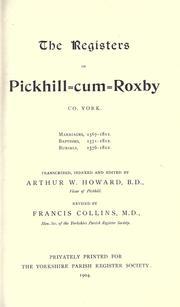 Cover of: The Registers of Pickhill-cum-Roxby 1567-1812