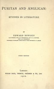 Cover of: Puritan and Anglican by Dowden, Edward