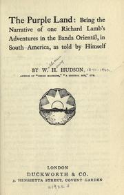 Cover of: The purple land by W. H. Hudson