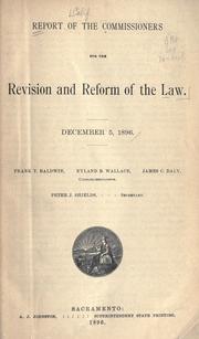 Report of the commissioners for the revision and reform of the law by California. Commission for Revision and Reform of the Law