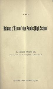 Cover of: The raison d'être of the public high school