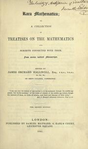 Cover of: Rare mathematica by James Orchard Halliwell-Phillipps