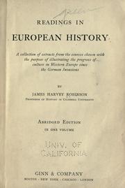 Cover of: Readings in European history by James Harvey Robinson