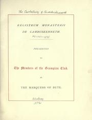 Cover of: Registrum Monasterii S. Marie de Cambuskenneth, A. D. 1147-1535 by Cambuskenneth Abbey.