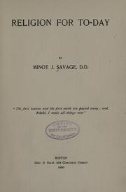Cover of: Religion for to-day by Minot J. Savage