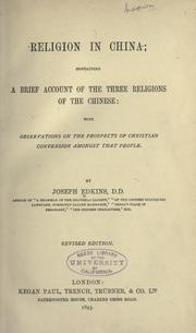 Cover of: Religion in China by Joseph Edkins