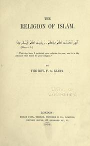 Cover of: The religion of Islám