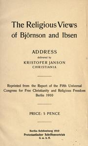 Cover of: religious views of Björnson and Ibsen