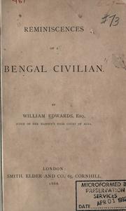 Cover of: Reminiscences of a Bengal civilian.
