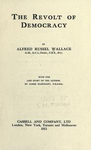 Cover of: The revolt of democracy by Alfred Russel Wallace