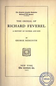 Cover of: ordeal of Richard Feverel: a history of father and son