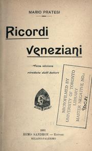 Cover of: Ricordi veneziani.