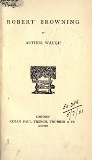 Cover of: Robert Browning. by Arthur Waugh
