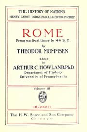 Cover of: Rome, from earliest times to 44 B.C. by Theodor Mommsen