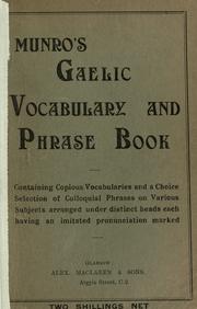 Cover of: Gaelic vocabulary and phrase book. | James Munro
