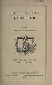 Cover of: Rugby school register by 