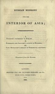 Cover of: Russian missions into the interior of Asia.