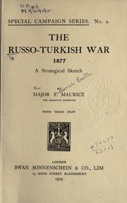 Cover of: The Russo-Turkish war, 1877: a strategical sketch