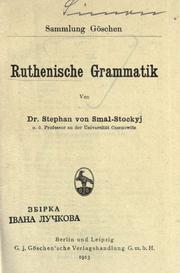 Cover of: Ruthenische Grammatik by Stephan Smal-Stockyj