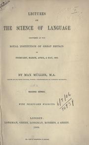 Cover of: Lectures on the science of language: First and second series.