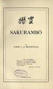 Cover of: Sakurambo by James S. De Benneville