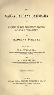 Cover of: Sarva-darsana-samgraha, or, Review of the different systems  of Hindu philosophy