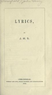 Cover of: Lyrics by J. H. Scourfield