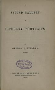 Cover of: A second Gallery of literary portraits by George Gilfillan