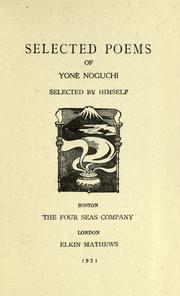 Cover of: Selected poems of Yone Noguchi