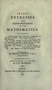Cover of: Select exercises for young proficients in the mathematics