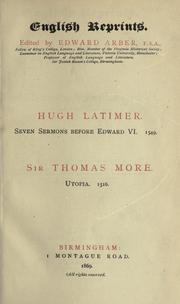 Cover of: Seven sermons before Edward VI. 1549 by Hugh Latimer