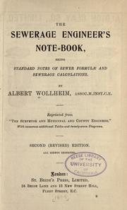 The sewerage engineer's note-book by Albert Wollheim