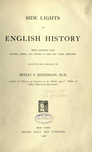 Cover of: Side lights on English history by Ernest F. Henderson