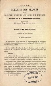 Cover of: Bulletin des séances de la Société entomologique de France. by Société entomologique de France