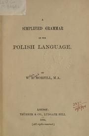 Cover of: simplified grammar of the Polish language.