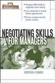 Cover of: Negotiating skills for managers