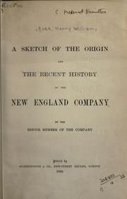 A sketch of the origin and the recent history of the New England Company by Henry William Busk