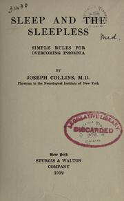 Cover of: Sleep and the sleepless by Collins, Joseph